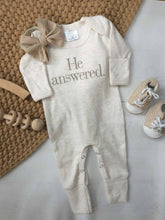 Load image into Gallery viewer, He Answered Baby Romper
