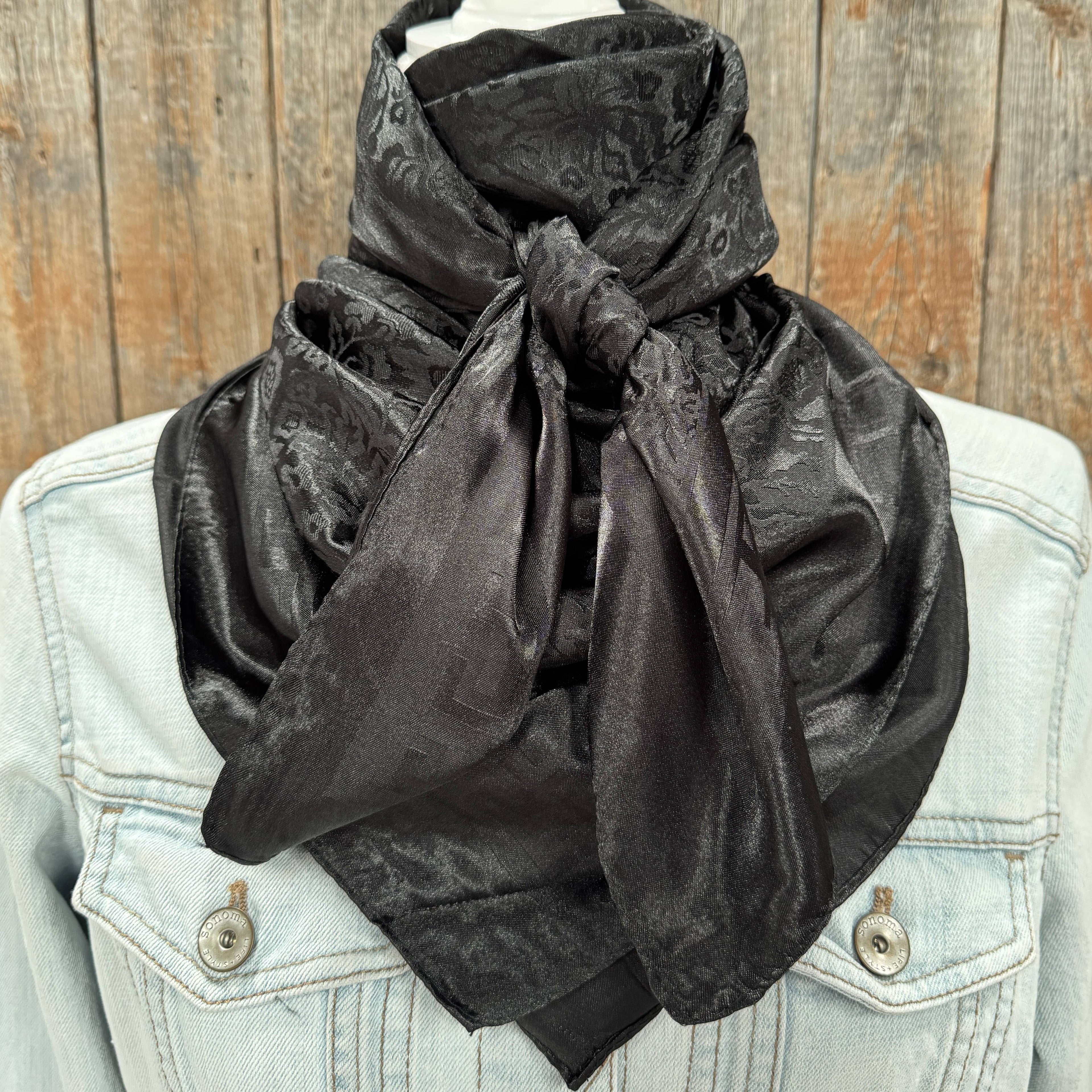 Black Jacquard Wild Rag / Scarf