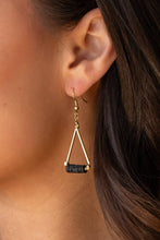 Load image into Gallery viewer, Dream Girl Gold &amp; Black Dangle Earrings
