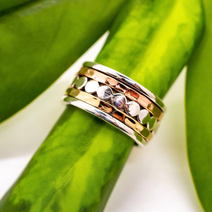 Horizon Meets the Sunrise Sterling Silver Spinner Ring