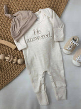 Load image into Gallery viewer, He Answered Baby Romper
