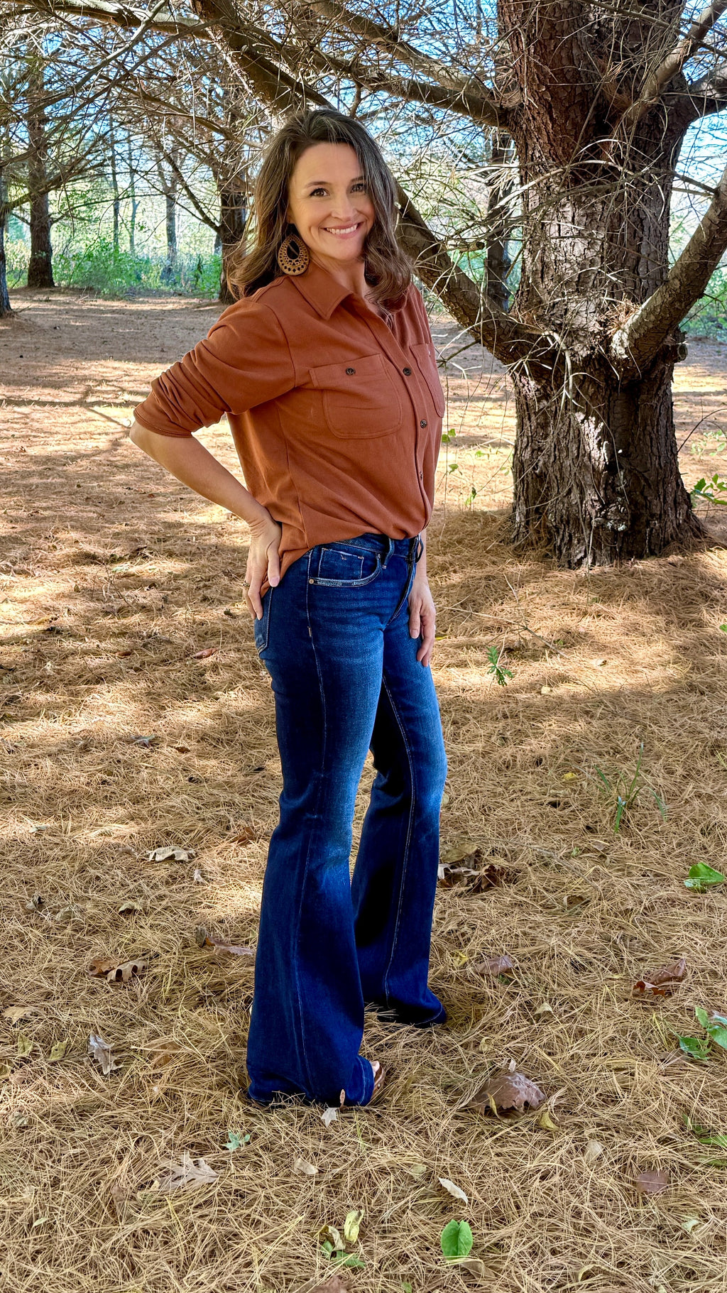 Tequila a Little Time with Blue - Wide Leg Flare Jeans