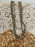 Triple Silver Navajo Bead Necklace