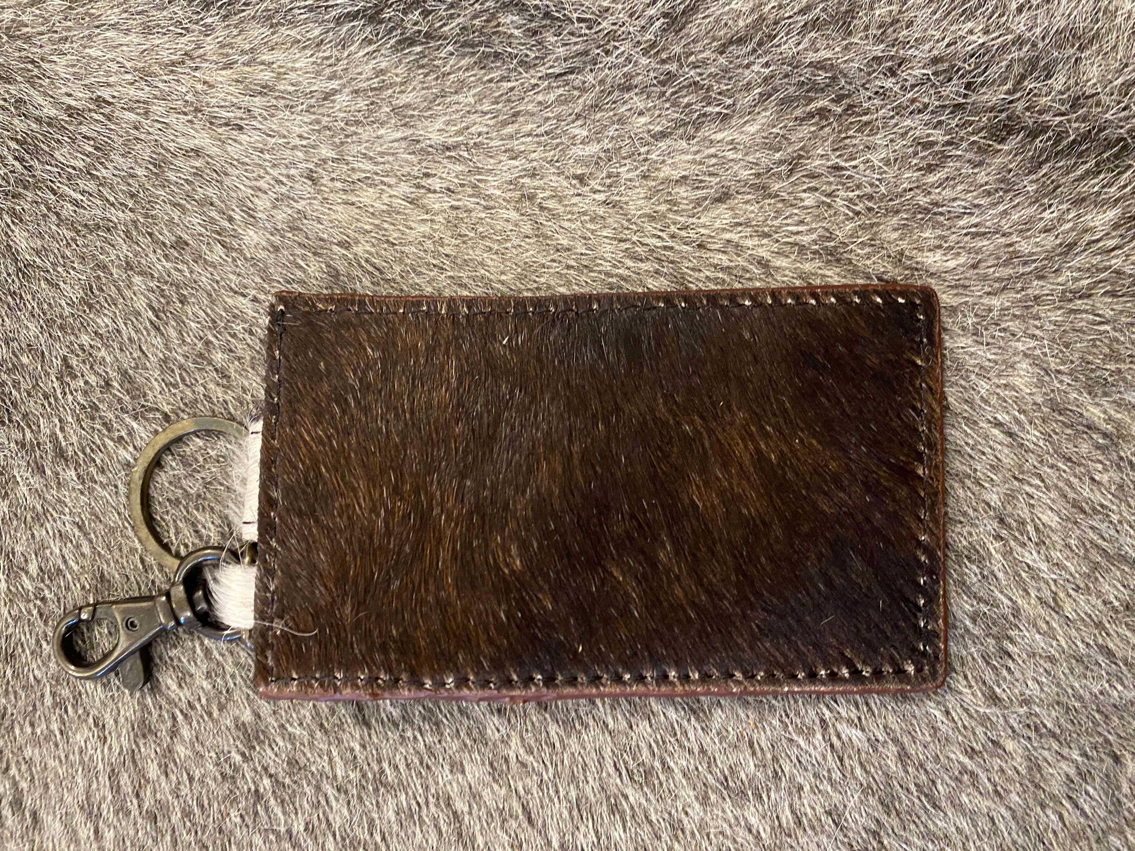 Single Button Keychain Card Holder