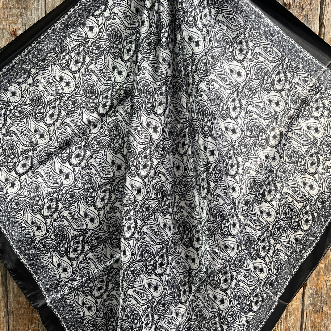 Black and White Paisley Wild Rag/Scarf
