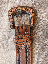 Load image into Gallery viewer, Barbed Hand Tooled Leather Belt
