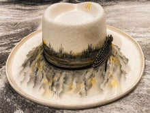 Load image into Gallery viewer, Mountain Scene Hand Painted Hat - Brad Grimm 001
