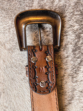 Load image into Gallery viewer, Barbed Hand Tooled Leather Belt
