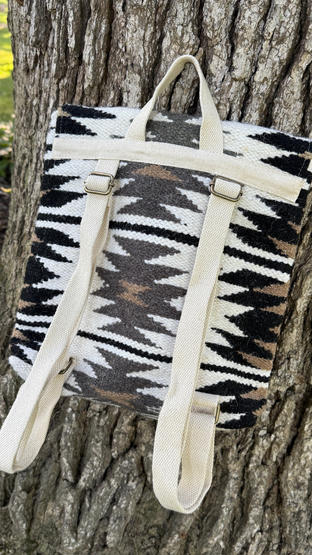 Cream & Black Aztec Backpack