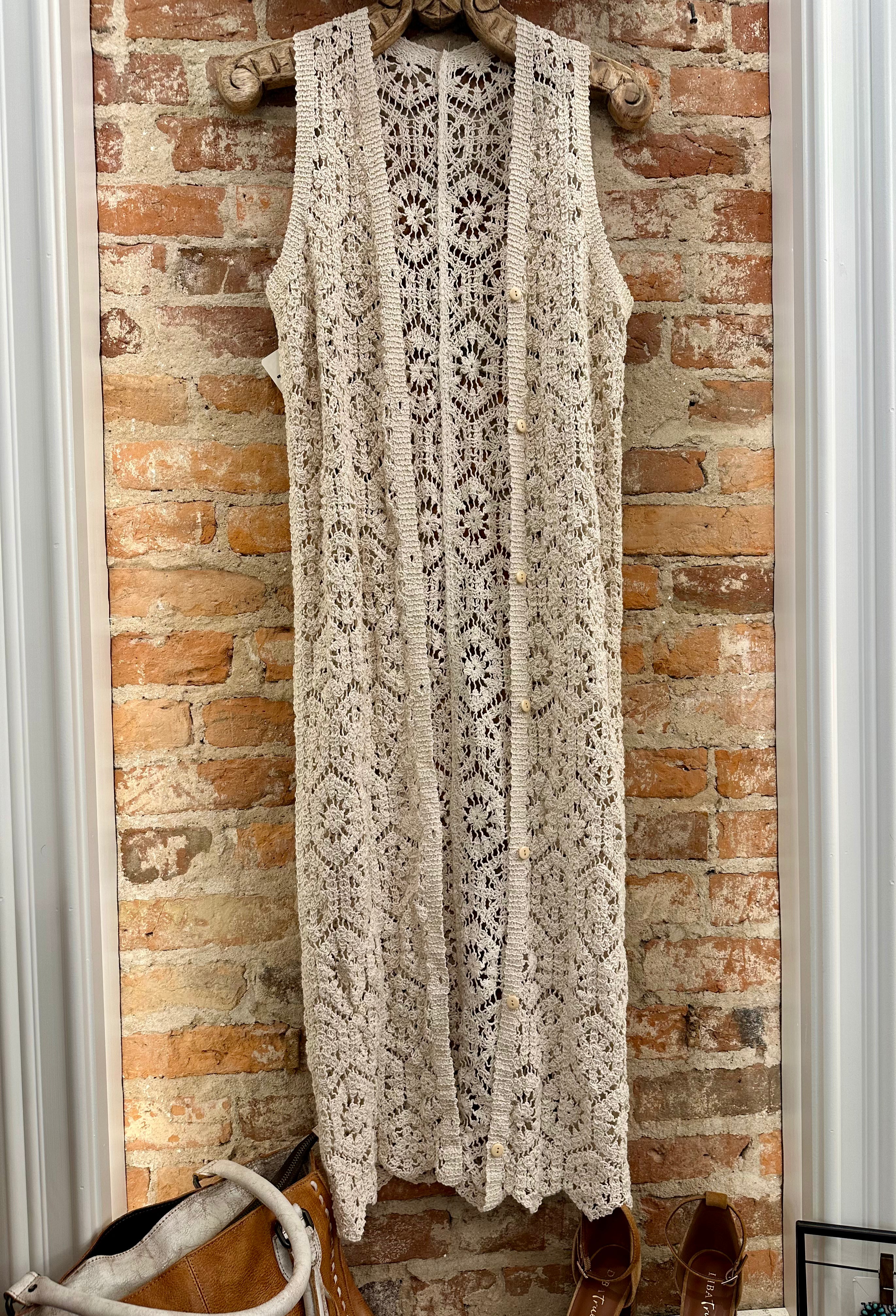 Wild Palomino Crochet Cardigan Vest