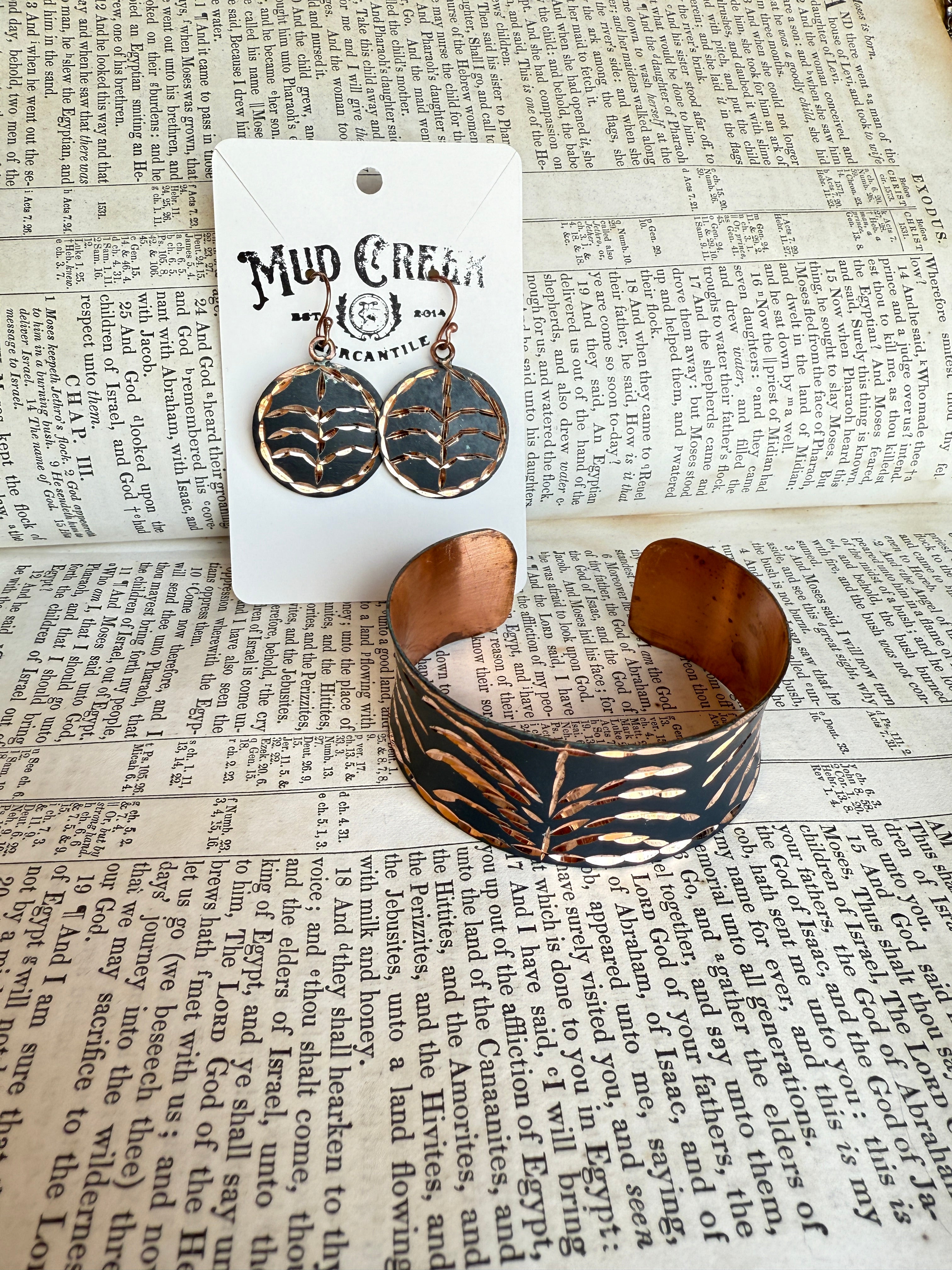 God Bless The Girls Etched Copper Bracelet