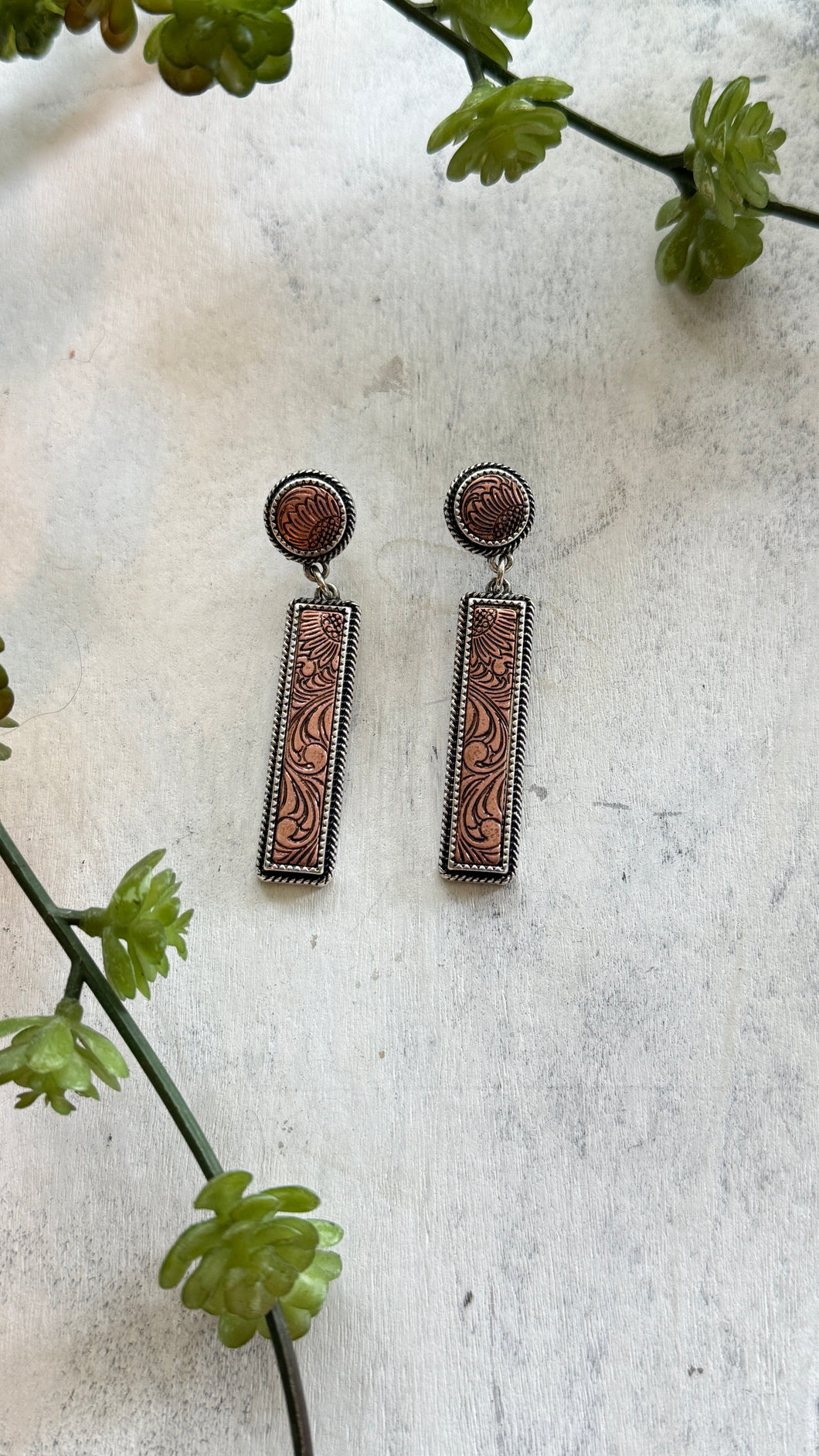 Half a Song Copper Earrings