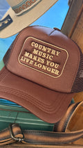 Brown Country Music Makes You Live Longer Trucker Hat