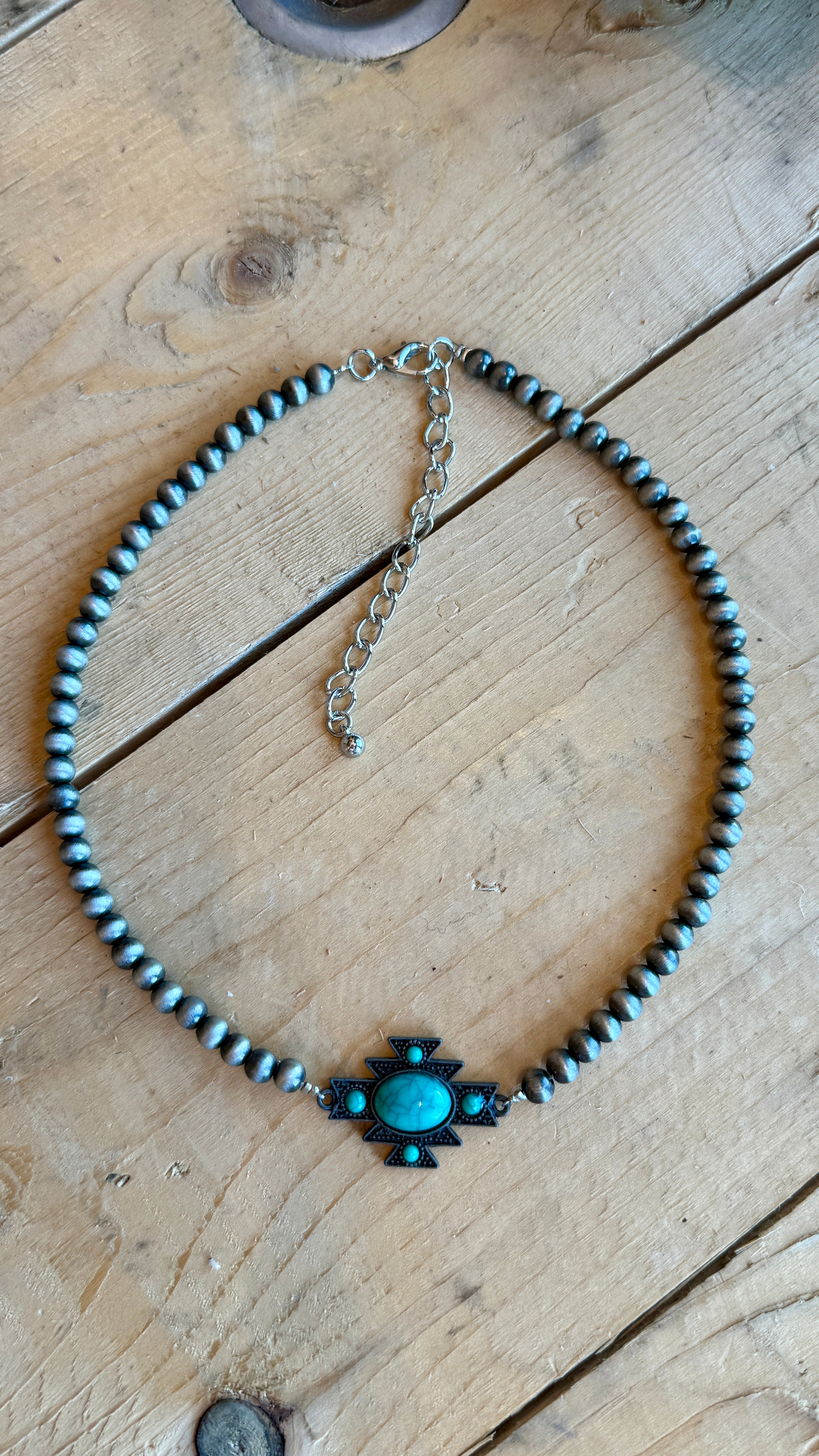 Turquoise Charm with Pearls