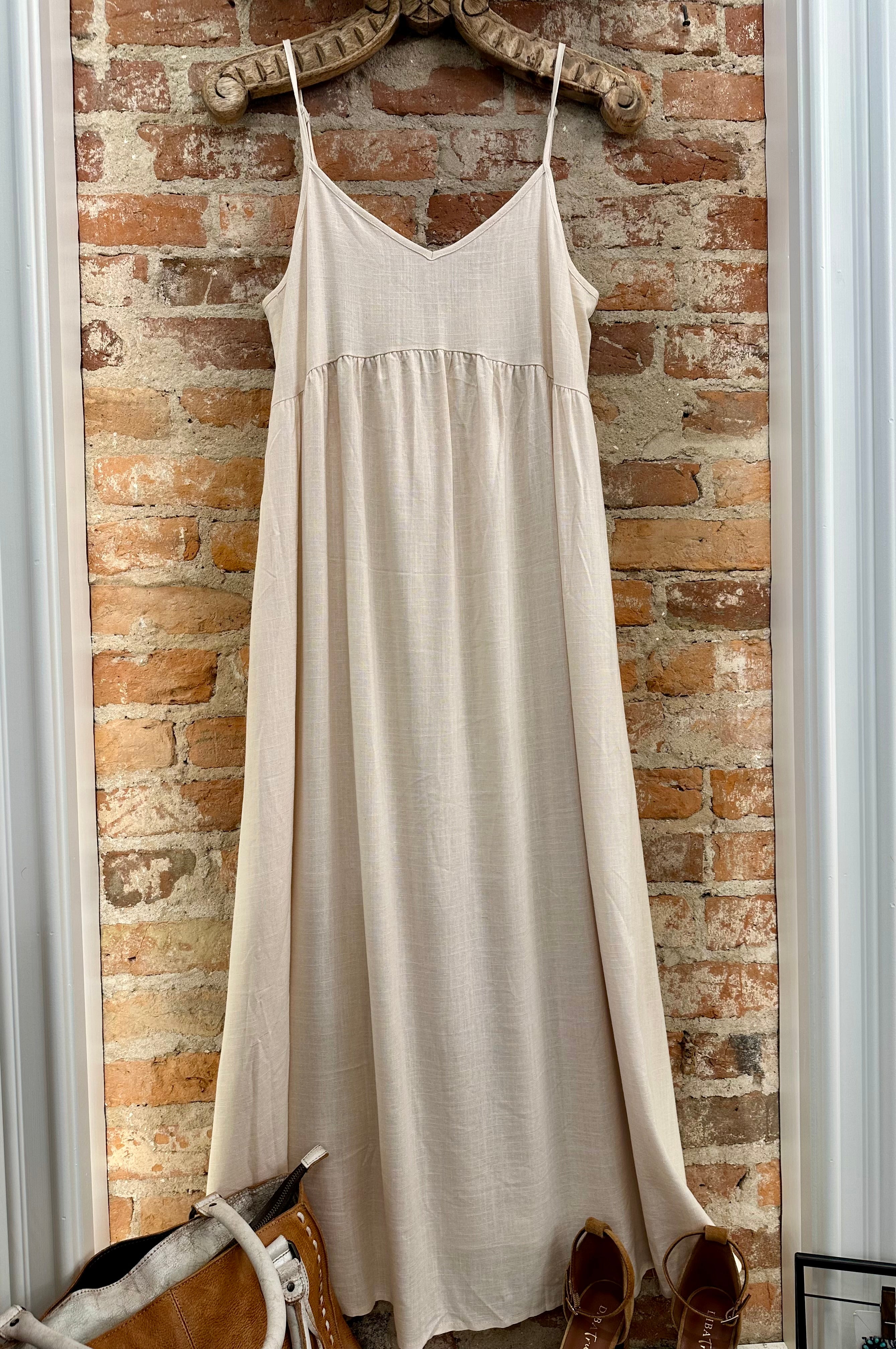 Letters From Home- Linen Cami Dress