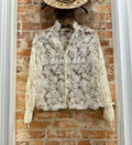 Small Town Prayer Flower Pattern Lace Blouse