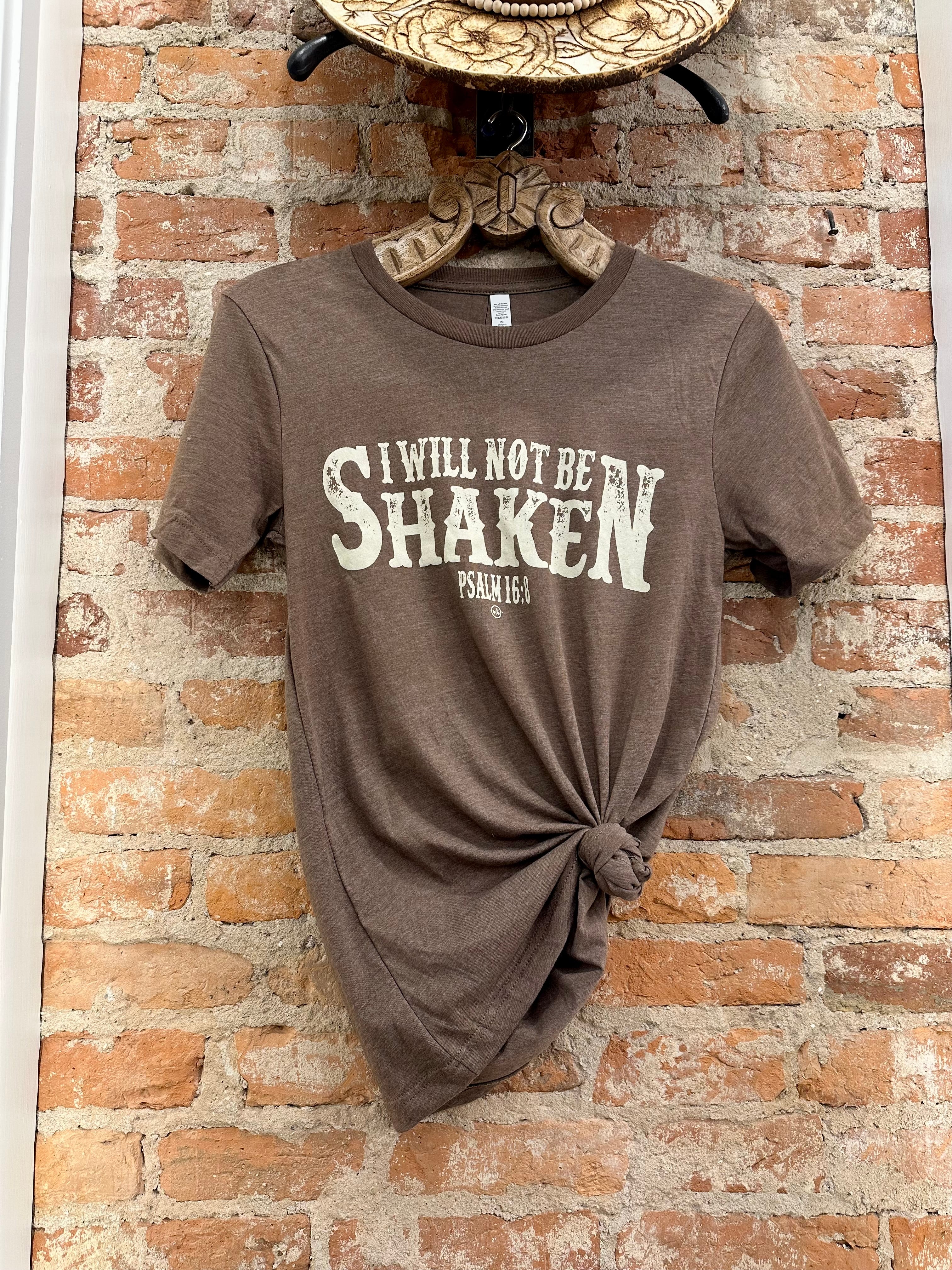 I Will Not Be Shaken Christian Tee