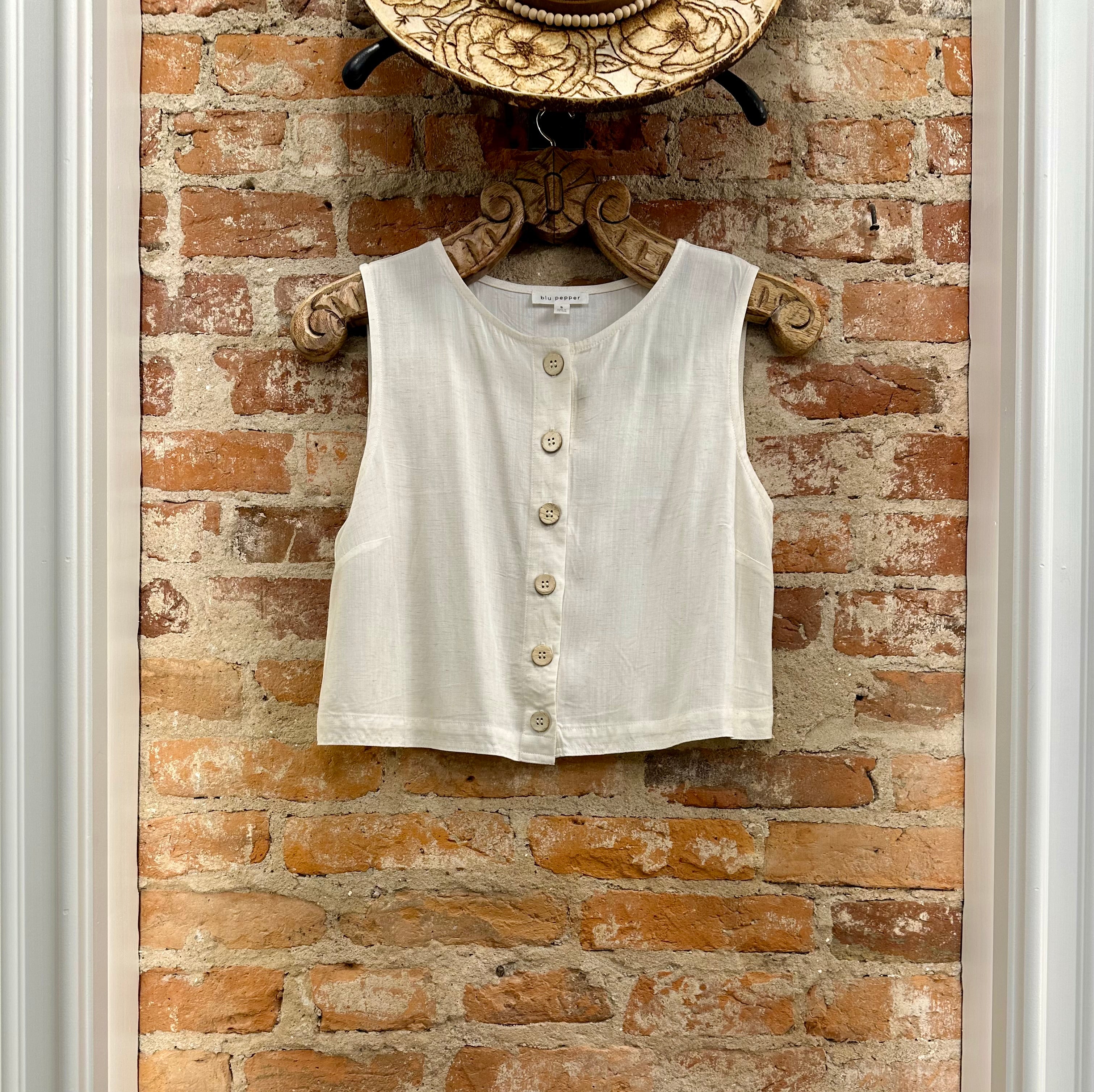 Joy Linen Button Up Top