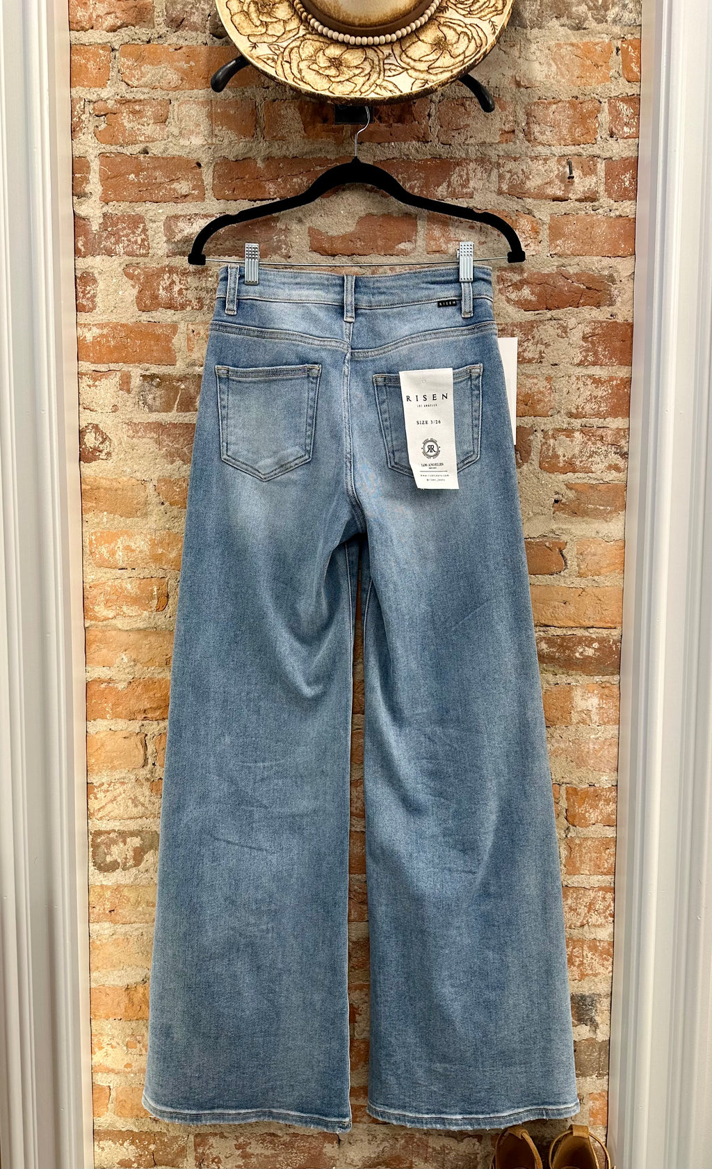 Dodgin’ Mullets High Rise Wide Front Yoke Detailed Jeans by Risen