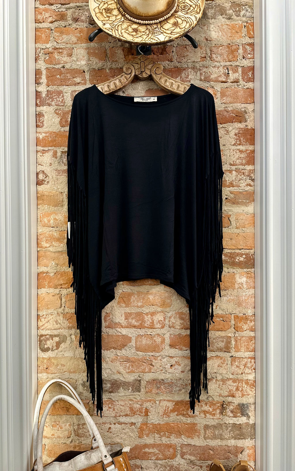 Western Showstopper Fringe Top - Black
