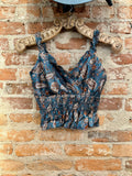 Paisley Satin Print Top
