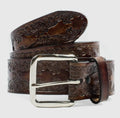 Willow Scroll Custom Cut Full Grain Leather Belt