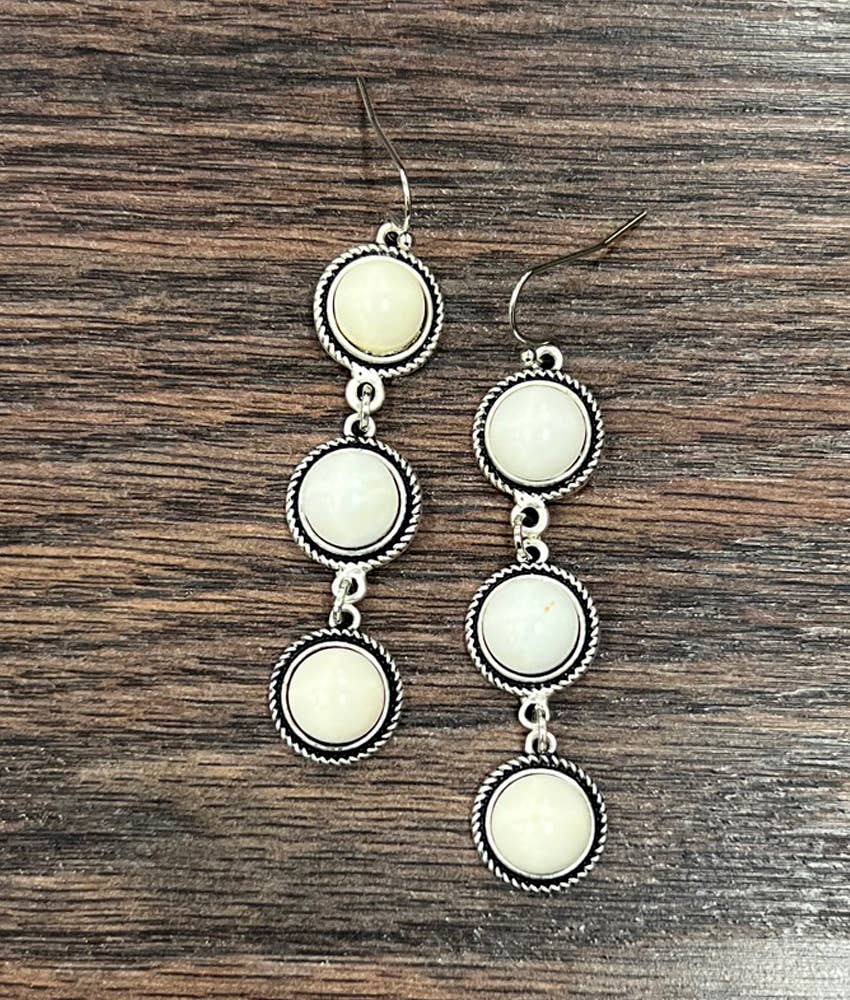 Bright and Early White Turquoise Earrings