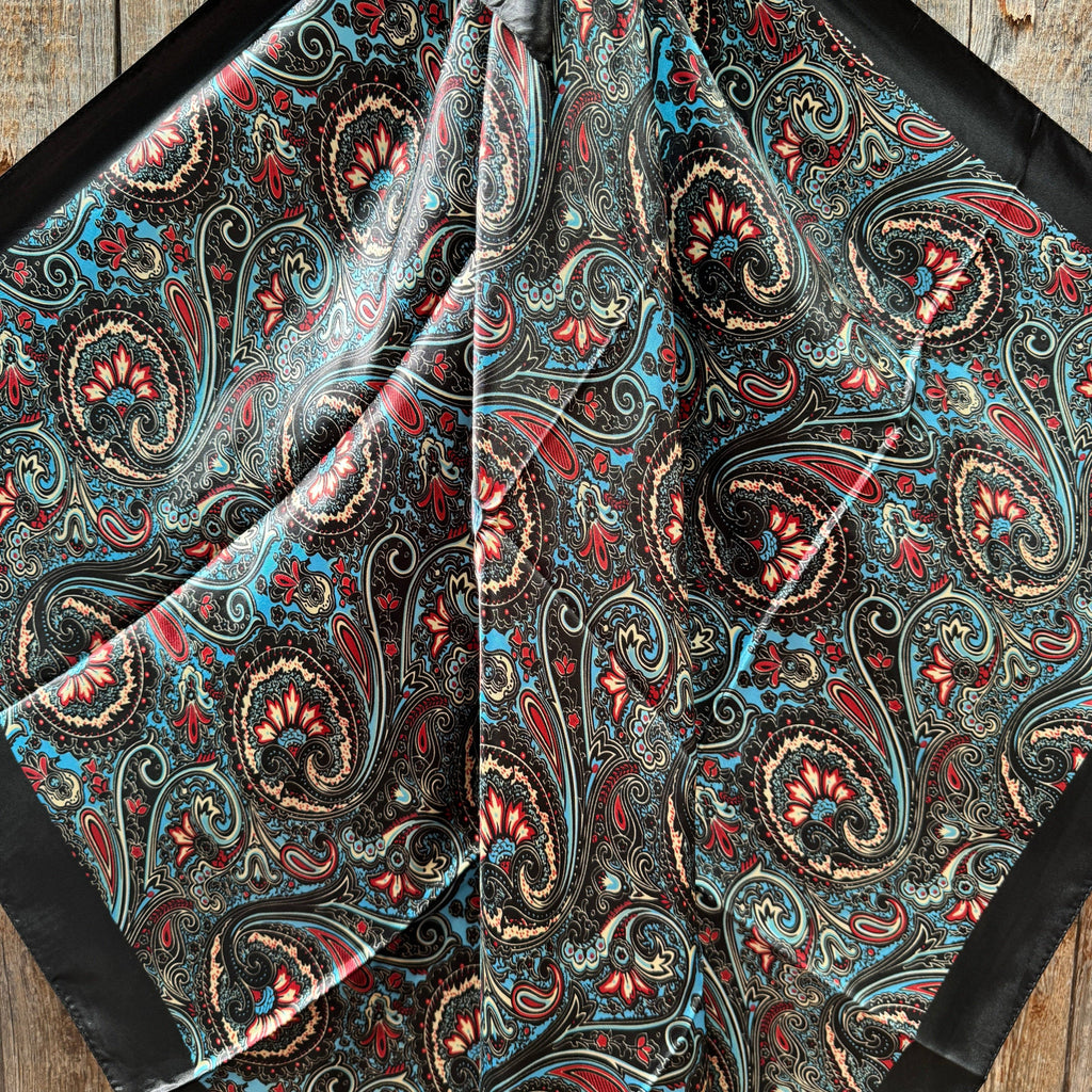 Black Floral Wild Rag / Scarf