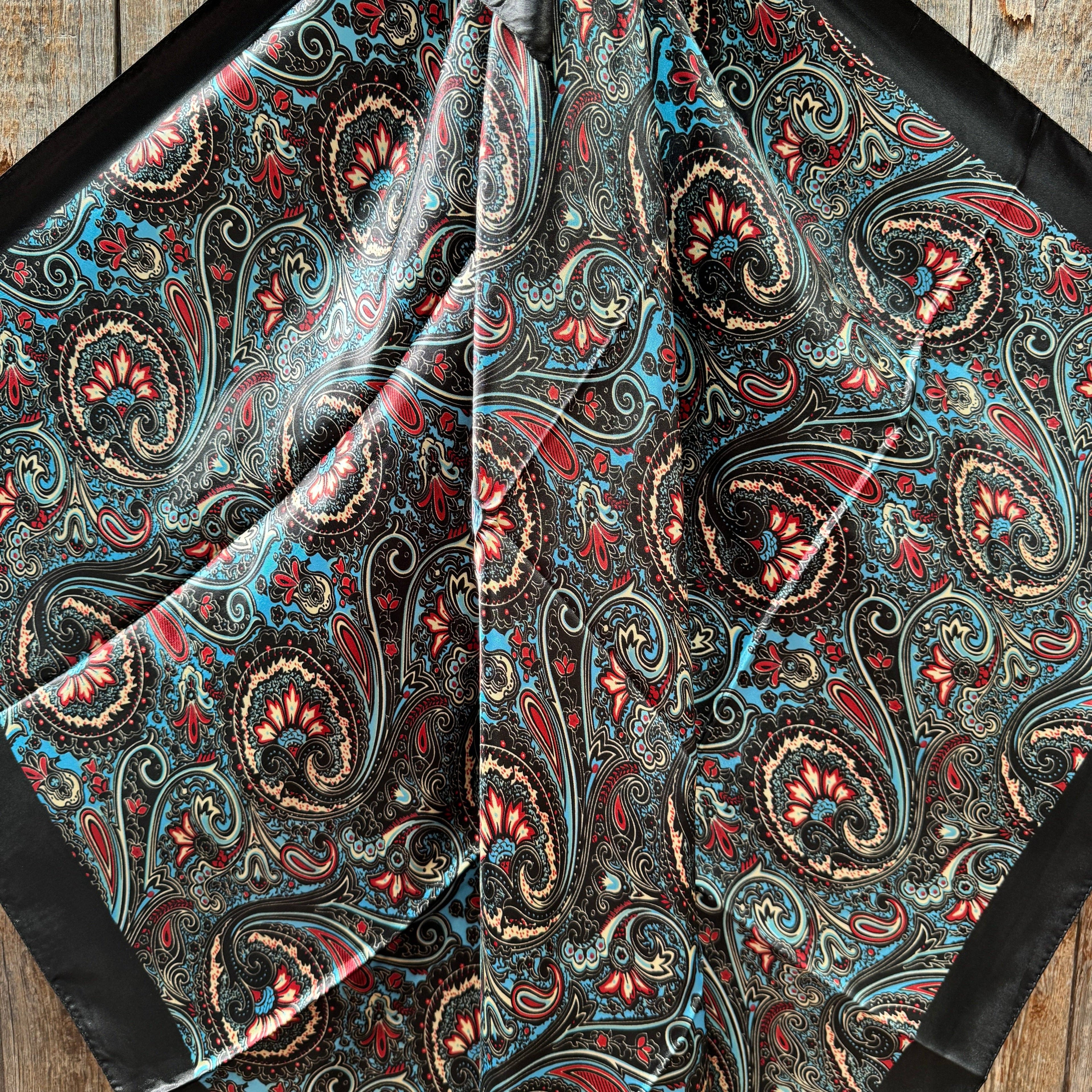 Black Floral Wild Rag / Scarf