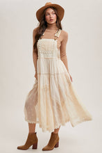 Load image into Gallery viewer, LACE EMBROIDERED TULLE BIB MAXI DRESS
