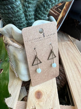 Load image into Gallery viewer, Amazonite Bronze Triangle Earrings
