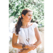 Load image into Gallery viewer, Banjara Aventurine Stone Triangle Earrings
