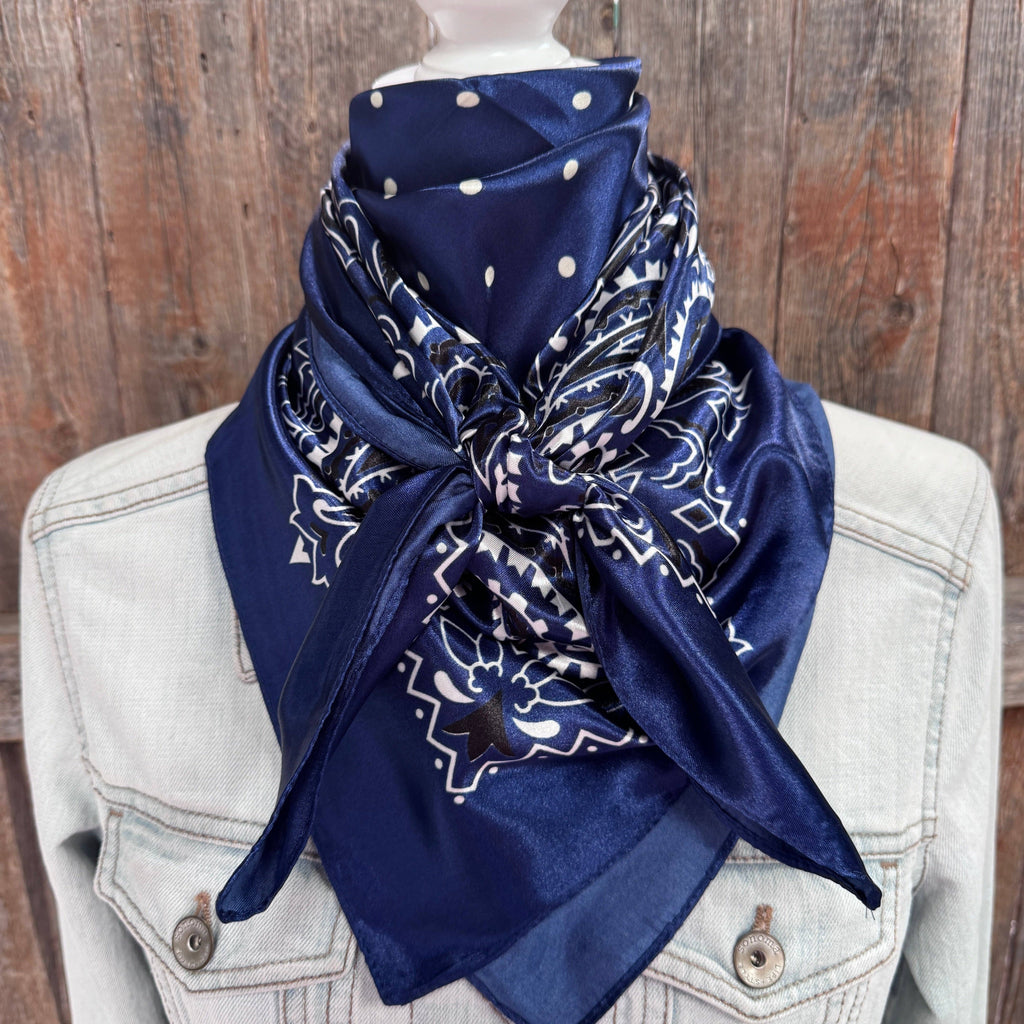 Blue Paisley Wild Rag - Western Scarf