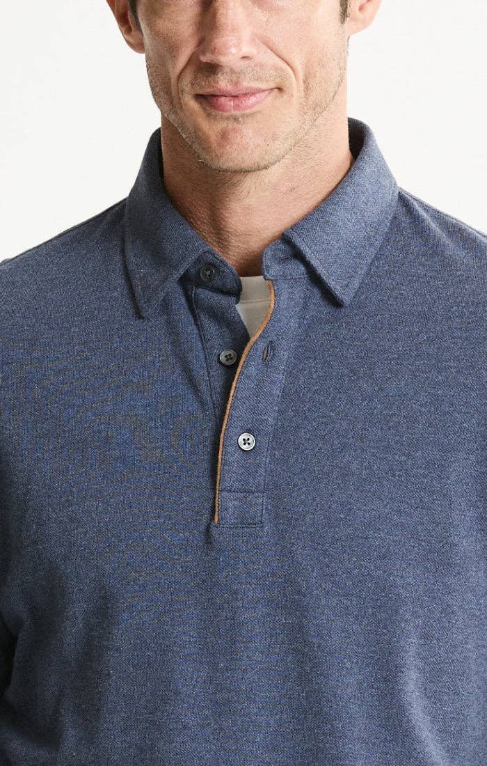 Blue Side Of The Mountain- Cotton Long Sleeve Polo