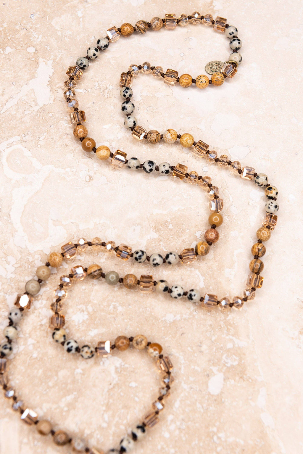 Debbie Necklace in Brown/Dalmation