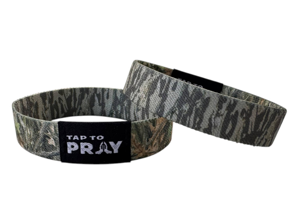 Tap To Pray™ Wristbands - Forest & Tree Bark Camo