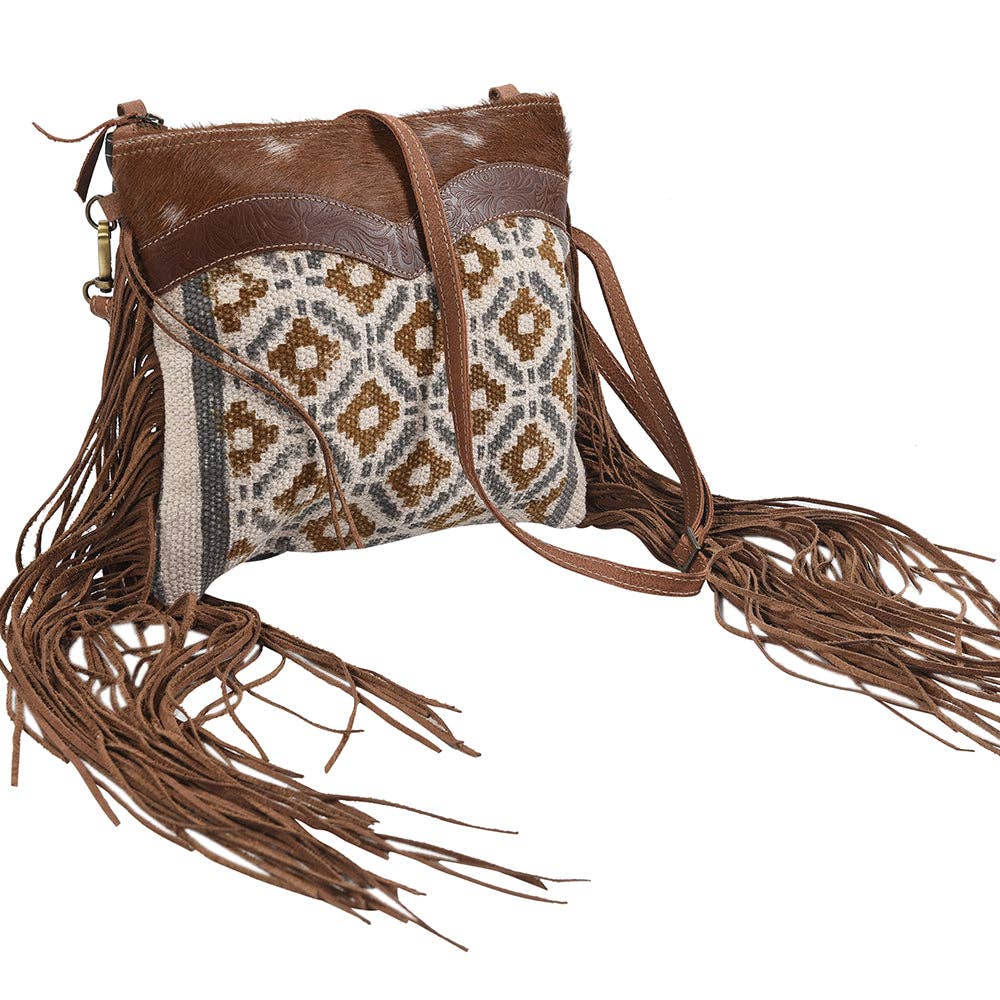 Fringe Benefits Crossbody Upcycled Canvas Bag