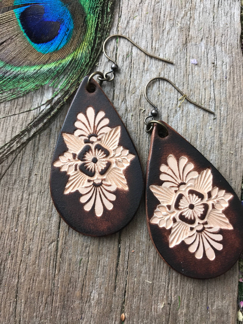 Things We Keep Leather Teardrop Earrings