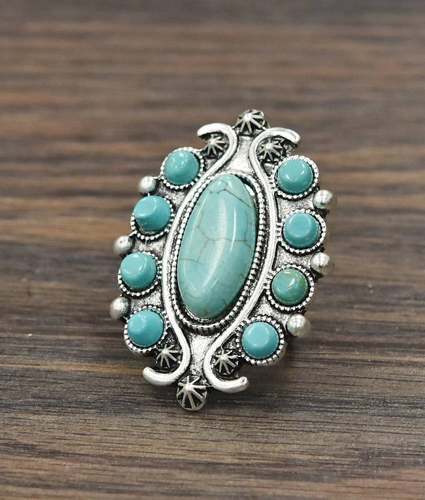 So Long Bad Luck Turquoise Adjustable Ring