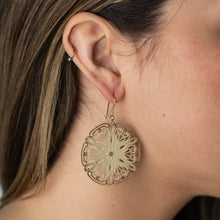 Load image into Gallery viewer, Parvati Brass Sand Dollar Earrings
