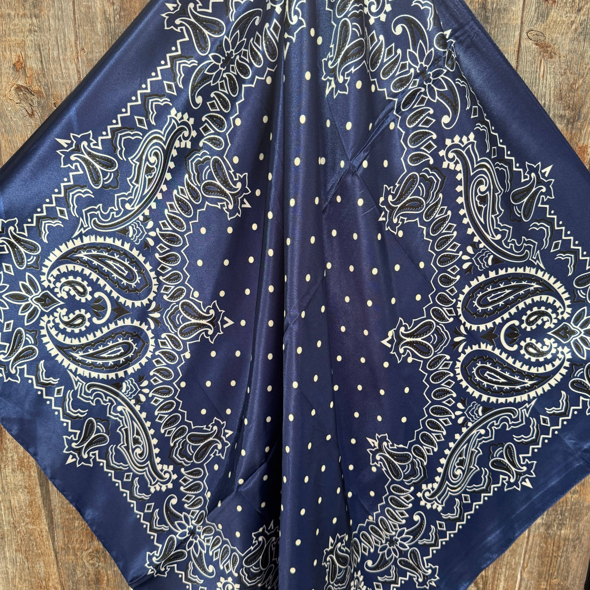 Blue Paisley Wild Rag - Western Scarf
