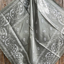 Load image into Gallery viewer, Sage &amp; White Paisley Wild Rag/Scarf
