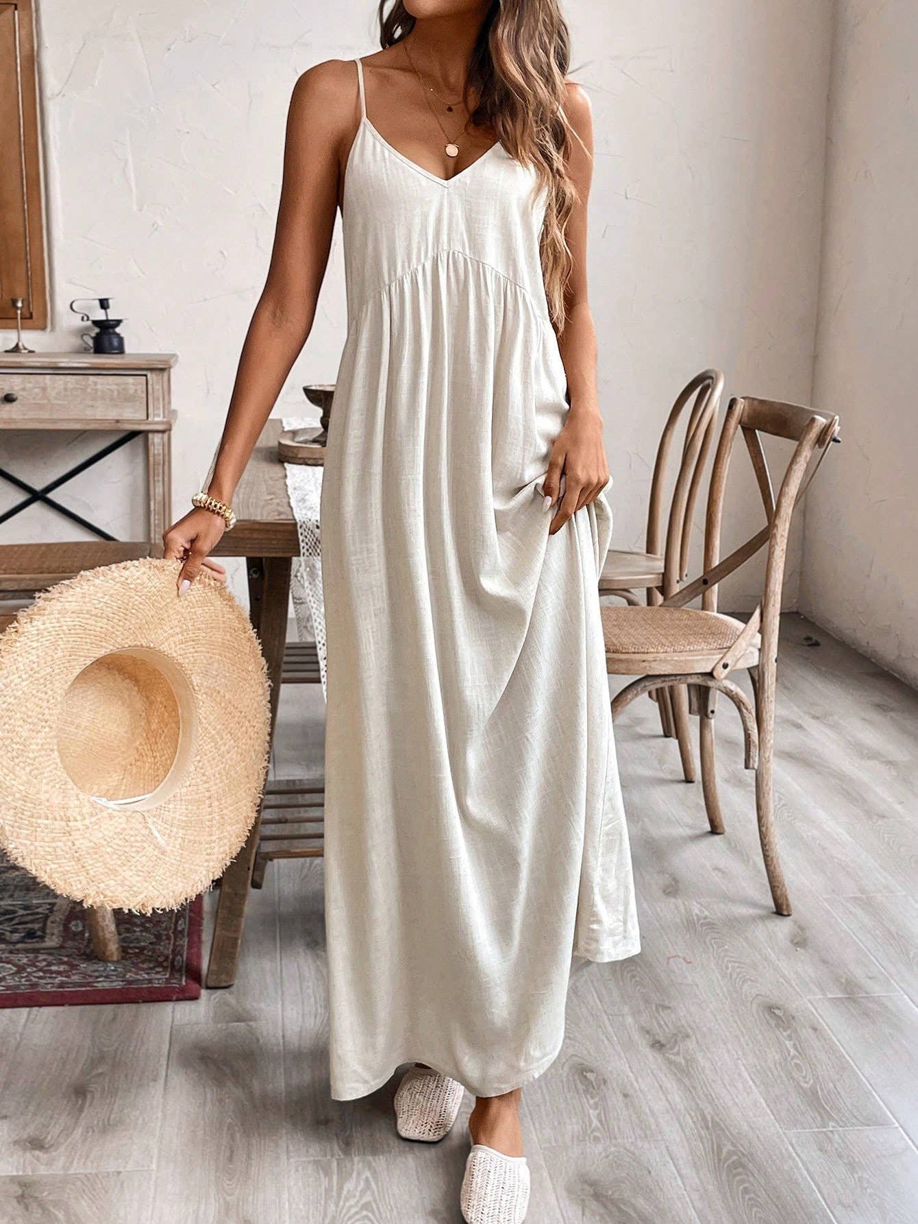 Letters From Home- Linen Cami Dress