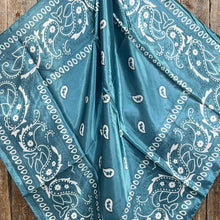 Load image into Gallery viewer, 35X35&quot;  Blue &amp; White Paisley Wild Rag/Scarf WR3414
