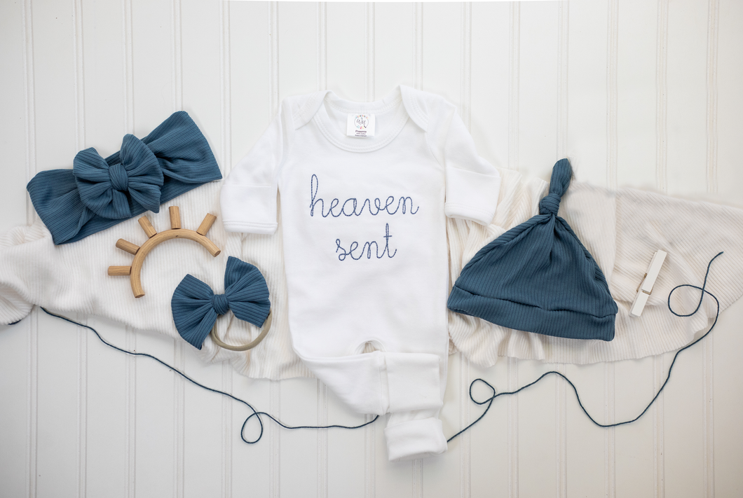 Heaven Sent Blue - Onesie Set
