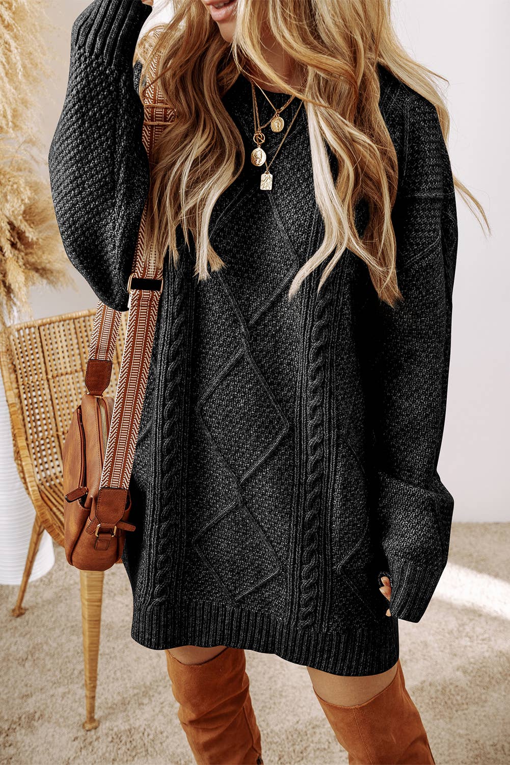 Live My Life Loose Fit Sweater Dress