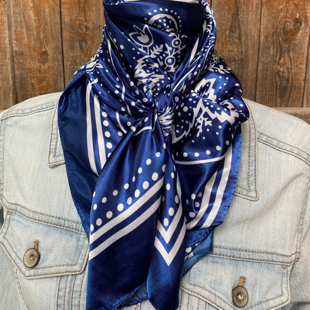 Blue Floral Paisley Wild Rag