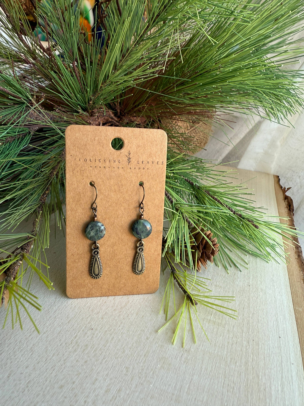 Green Turquoise Dangle Earrings