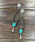 Drop in the Bucket Handmade Squash Turquoise Earrings