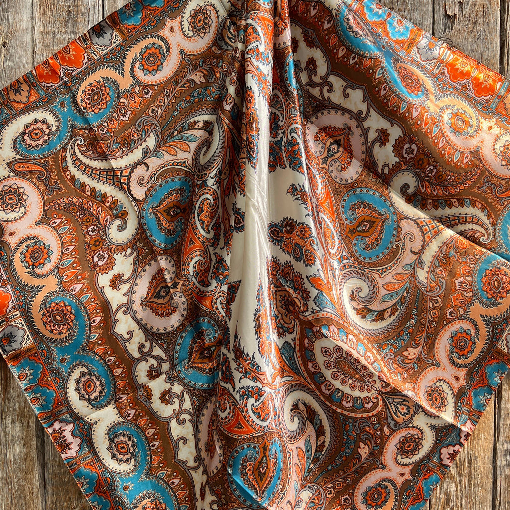 Tan & Cream Paisley Wild Rag/Scarf